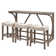 59" Wide 3-Piece Solid Wood Bar Table Set With USB Charging Port And Backless Stools