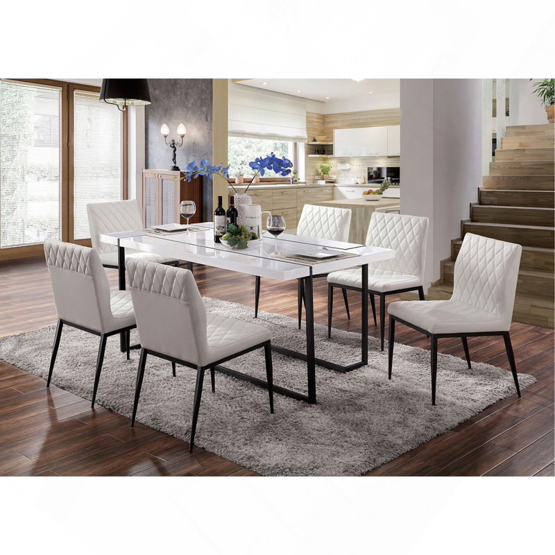Ivoire en similicuir 2 pièces Chaises d'appoint Mobilier de salle à manger Chaise de salle à manger