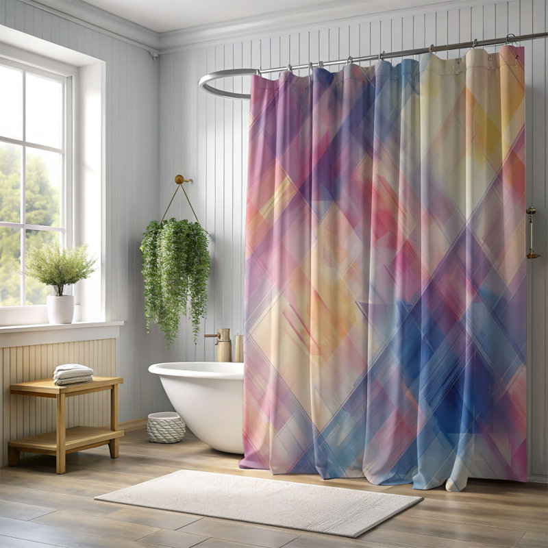 Plaid Art - Rideau de douche Premium, H 74 po x l 71 po