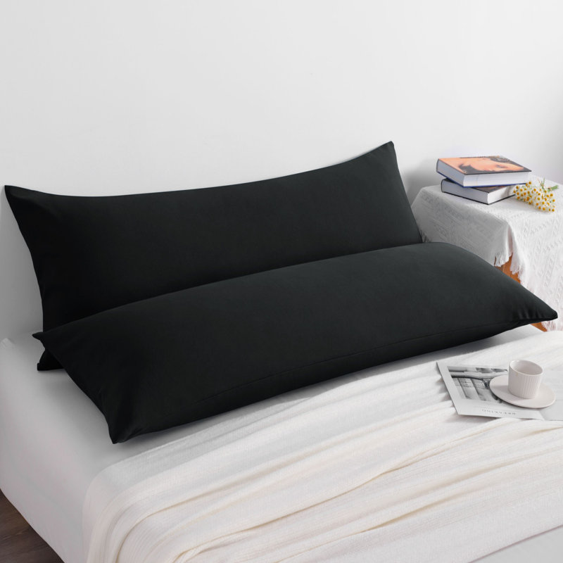 2PC Hypoallergenic Microfiber body pillowcase, Black