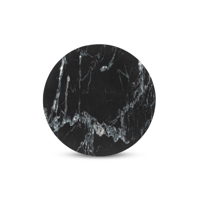 Poli Marble End Table, Black/Gray