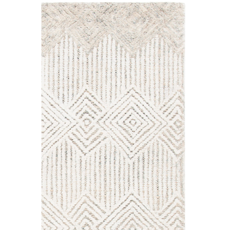 Tapis géométrique en laine et coton touffeté à la main Metro, Rectangle de 5 pi x 8 pi