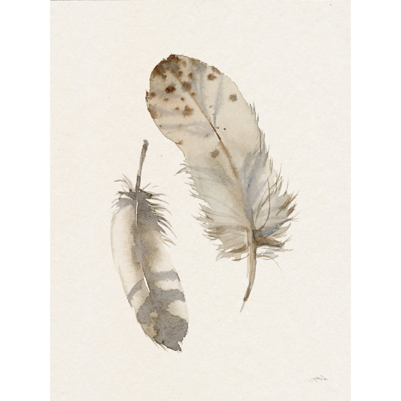 «Nystead Falling Feathers II on Canvas» par Katrina Pete, reproduction, H 16 po x l 12 po
