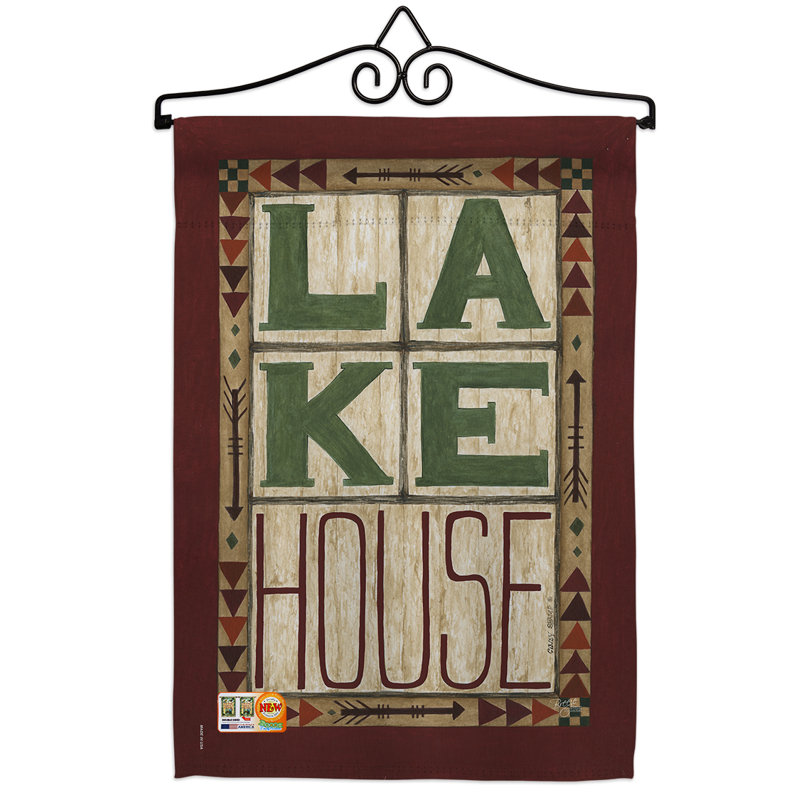 Coussin décoratif décoratif à 2 faces en polyester 19 x 13 po lake house impressions ensemble de drapeaux
