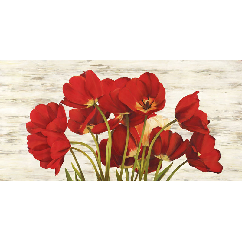 French Tulips 1 Piece Wrapped Canvas Painting, 50cm H x 100cm W x 4cm D