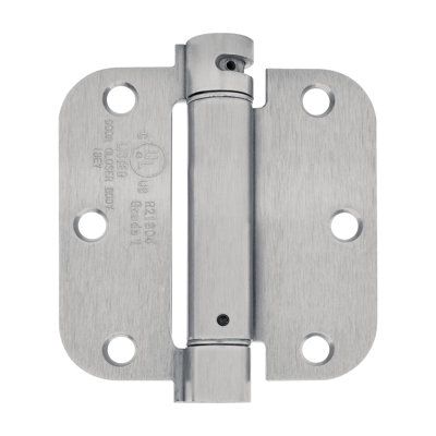 3 1/2" X 3 1/2", Spring Hinge 5/8" Radius, UL Rated, Satin Nickel, 1 Pack