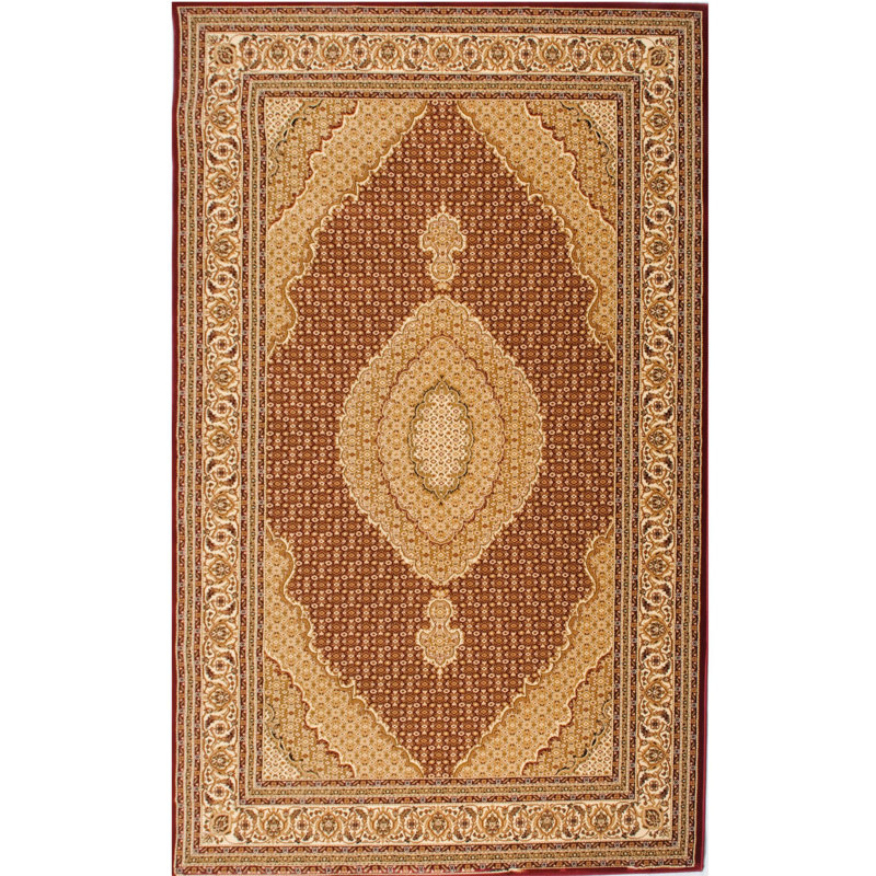 Rug Branch Faris 2' x 5' (2'3" x 5') Red/Beige Persian Medallion Indoor Doormat Rug, Traditional, Low Pile, Stain-Resistant Entry Carpet - Front Door, Mudroom, Hallway and Kitchen