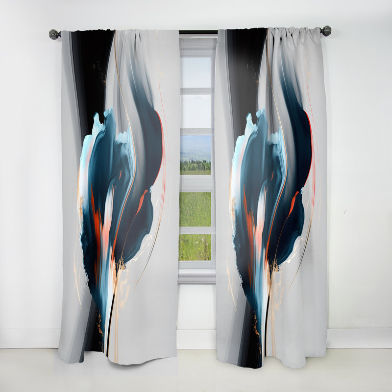 Bogaerts - Abstract Tulip Flowers II - Traditional Velvet Curtain - Room Darkening - 1 panel, 52" W x 108" L