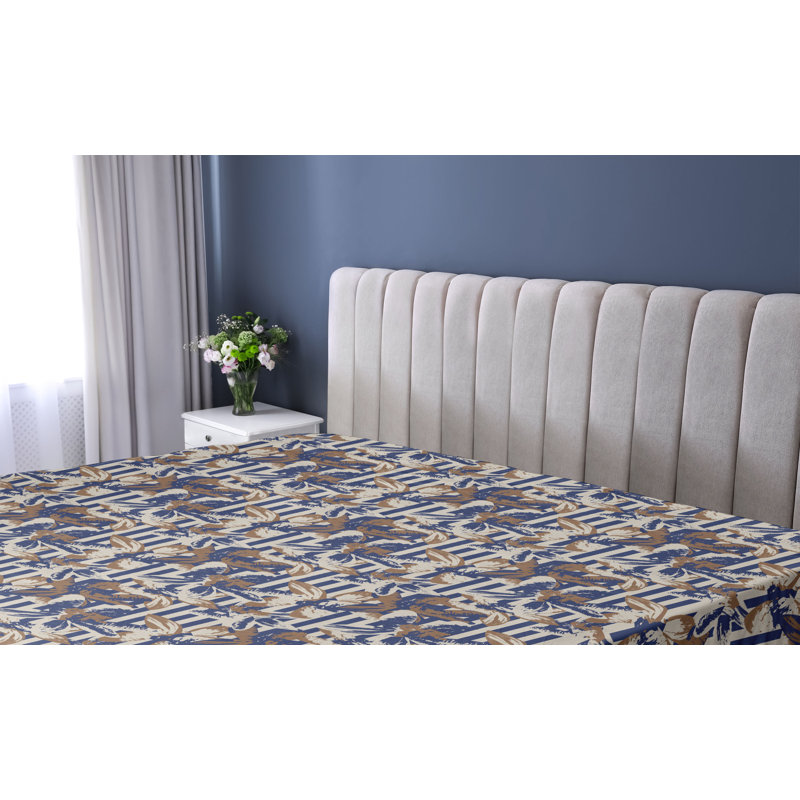 Drap-housse à motif de feuilles Ambesonne, Drap-housse de taille simple