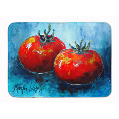 Tapis pour salle de bain en mousse à mémoire de forme orteils legumes/tomates