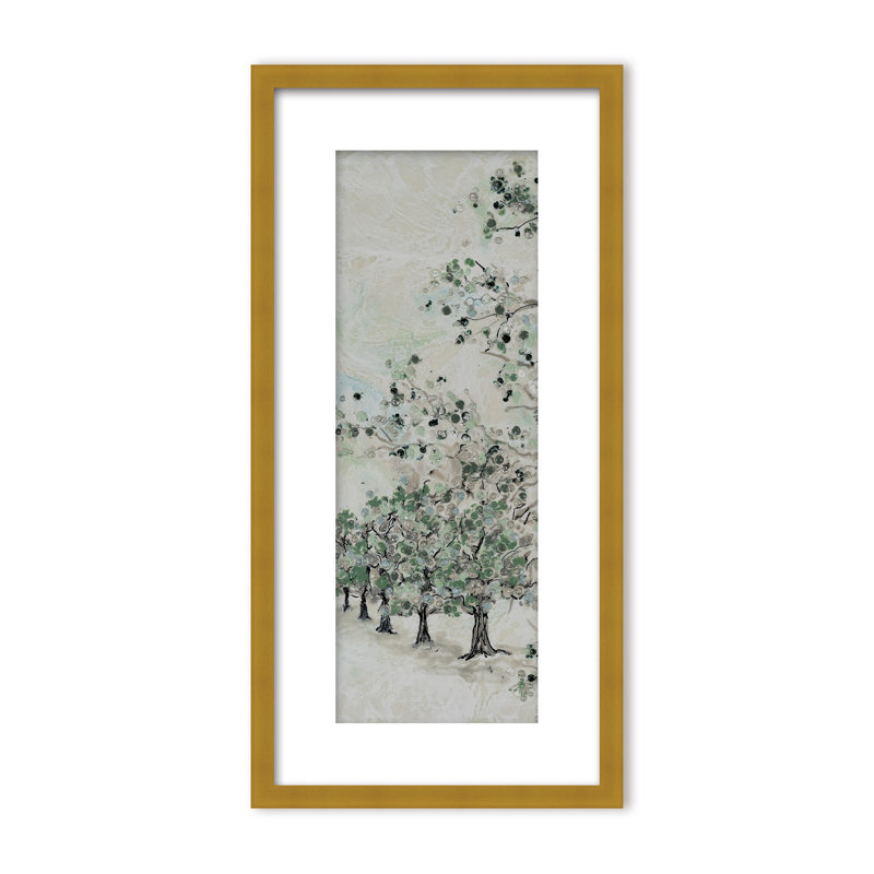 Nature Inspired "Budding Spring" Canvas Wall Art By , 16" H x 8" W x 1.125" D, Black, Framed Print