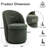 Upholstered Barrel Dining Chair, Boucle Fabric Swivel Kitchen Chair, Wingback Side Chair, Armless Vanity Chair-89623682