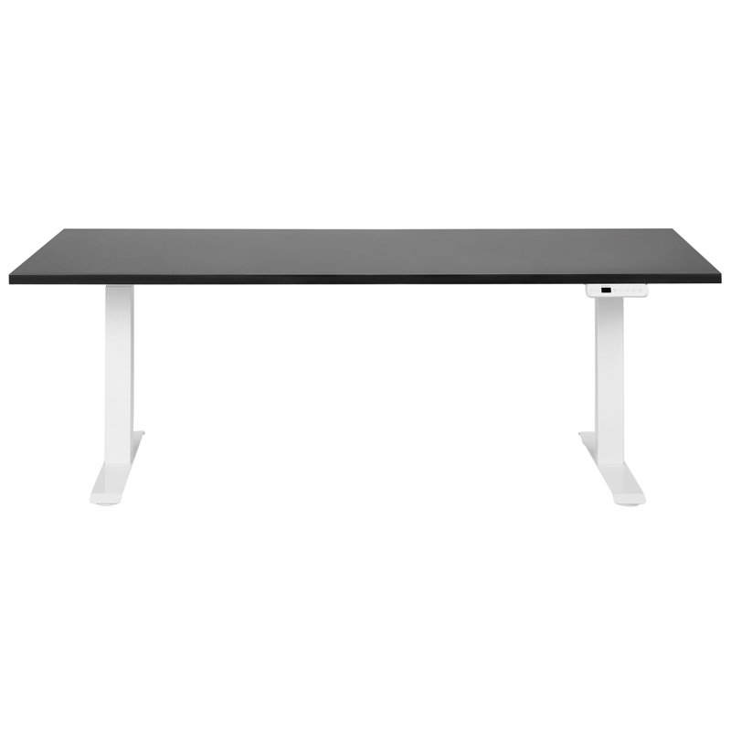 Luff Adjustable Metal Base Standing Desk, White, Black, 128cm H x 180cm W x 80cm D