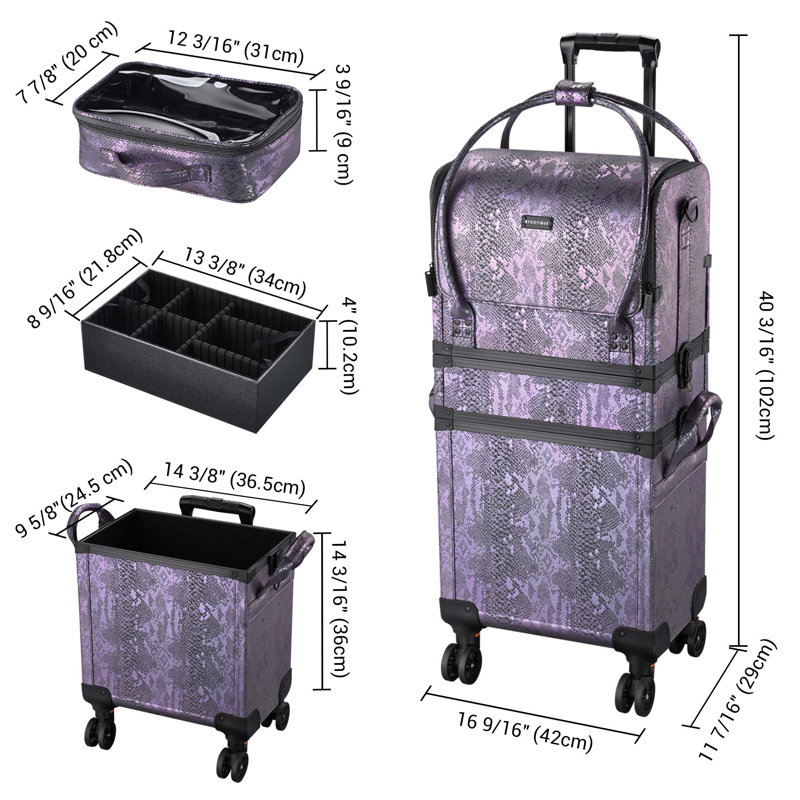 Plastic 6 Compartment Makeup Organizer, Purple