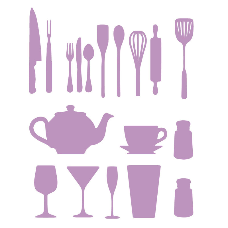 Food & Beverage Non-Wall Damaging Wall Decal, 51" H x 40" W x 0.01" D, Lilac