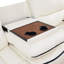 Fauteuil inclinable 3 places, causeuse rembourrée avec porte-gobelets, ligne, blanc