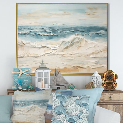 «Beige et bleu plage tranquille» sur toile