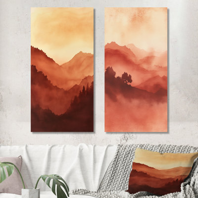 Boho Landscape - Ensemble de 2 décorations murales abstraites en métal