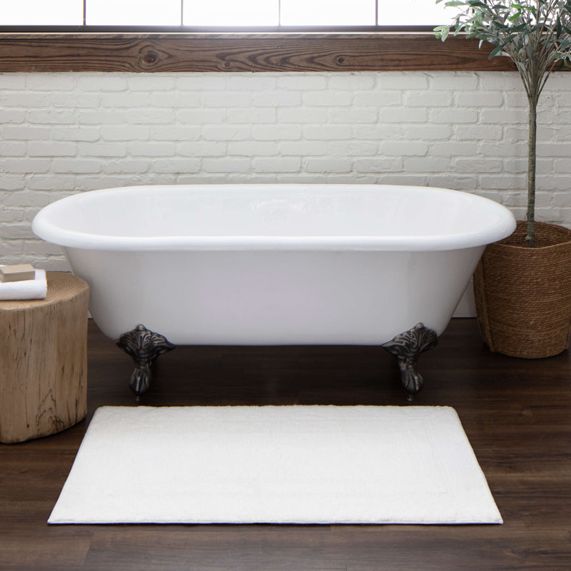 Tapis de bain lavable à la machine Kail, L 27 po x L 45 po, Blanc