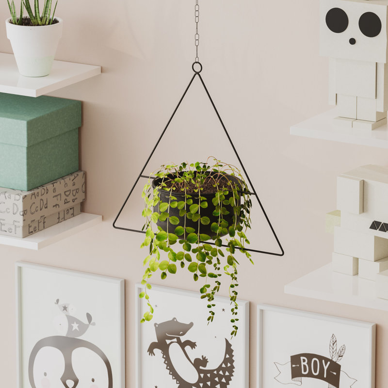 Pot décoratif élégant en métal noir, 13,8 po x 15,7 po x 6,7 po | Fabrication 100% durable en métal | Comprend un appareil de suspension, capacité maximale de 11,0 lb | Parfait pour la décoration intérieure et extérieure, design élégant