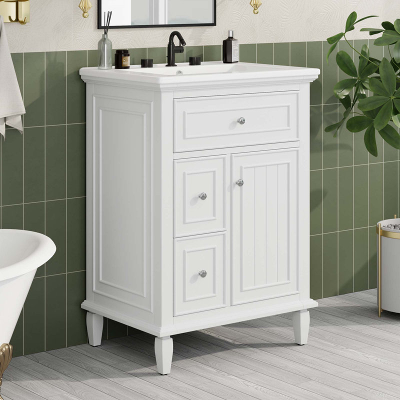 Meuble-lavabo 24 po avec lavabo, Blanc