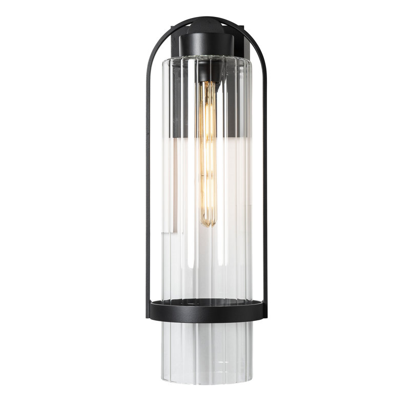 Alcove Aluminum Wall Light, Coastal Black, 23.2" H x 7.8" W x 8.3" D, Clear Glass