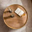 Table basse Table ronde ronde en bois massif avec placage en bois massif et piédestal robuste pour appartement et salon