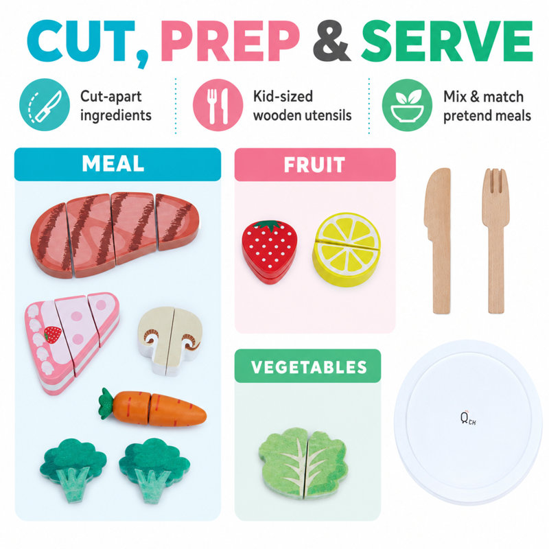 Little Chef Frankfurt Wooden Cutting Play Food