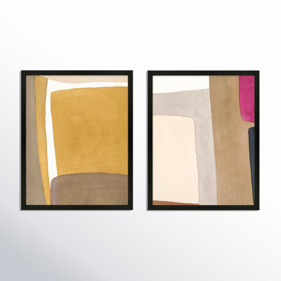 Ensemble ocre et fuchsia par Julia Balfour - Art mural encadré