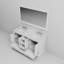 Meuble-lavabo blanc 60 po X P 22 po D, dessus en marbre de Carrare, ensemble de robinet et Miroir