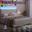 Corduroy Upholstered Platform Bed With Drawers, LED Light, Wingback Headboard, And Footboard, No Box Spring Needed-877113084