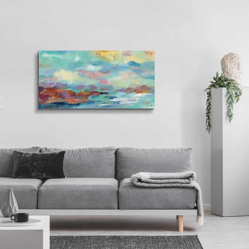 Ivy Bronx «Archipelago» par Silvia Vassileva, art mural en verre acrylique, 48 po x 24 po, H 24 po x l 48 po