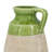 Terracotta Jug Vase with Green Glaze and Natural Tan Finish