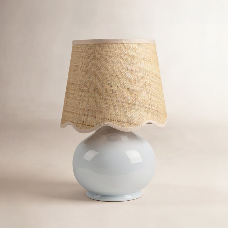 Lampe Momsen, H 13 po x l 8 po x P 8 po, Bleu clair, Naturel