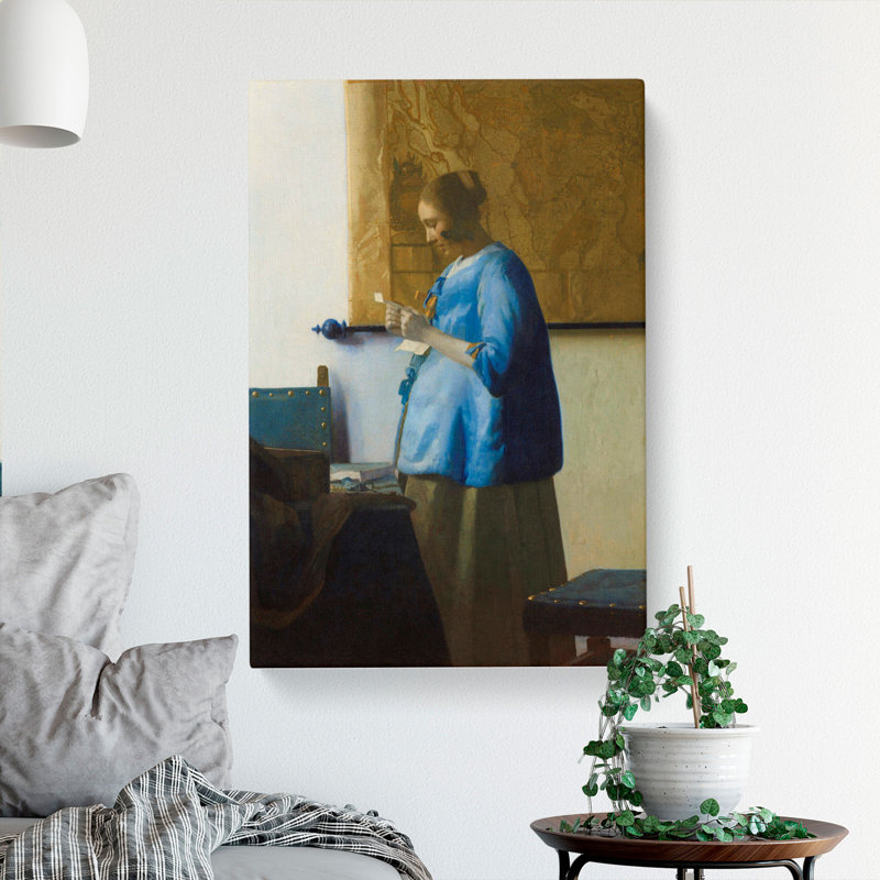 Woman Reading a Letter by Johannes Vermeer - Wrapped Canvas, 76cm H x 50cm W x 3cm D