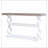 55" French Country Farmhouse Console Table – 3 Storage Shelves, Floral Carving, Antiqued Legs, Iron Frame