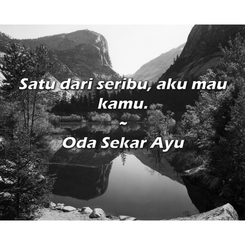 Oda Sekar Ayu Citation : « Une parmi mille, c'est toi que je veux. », H 15 po x l 18 po
