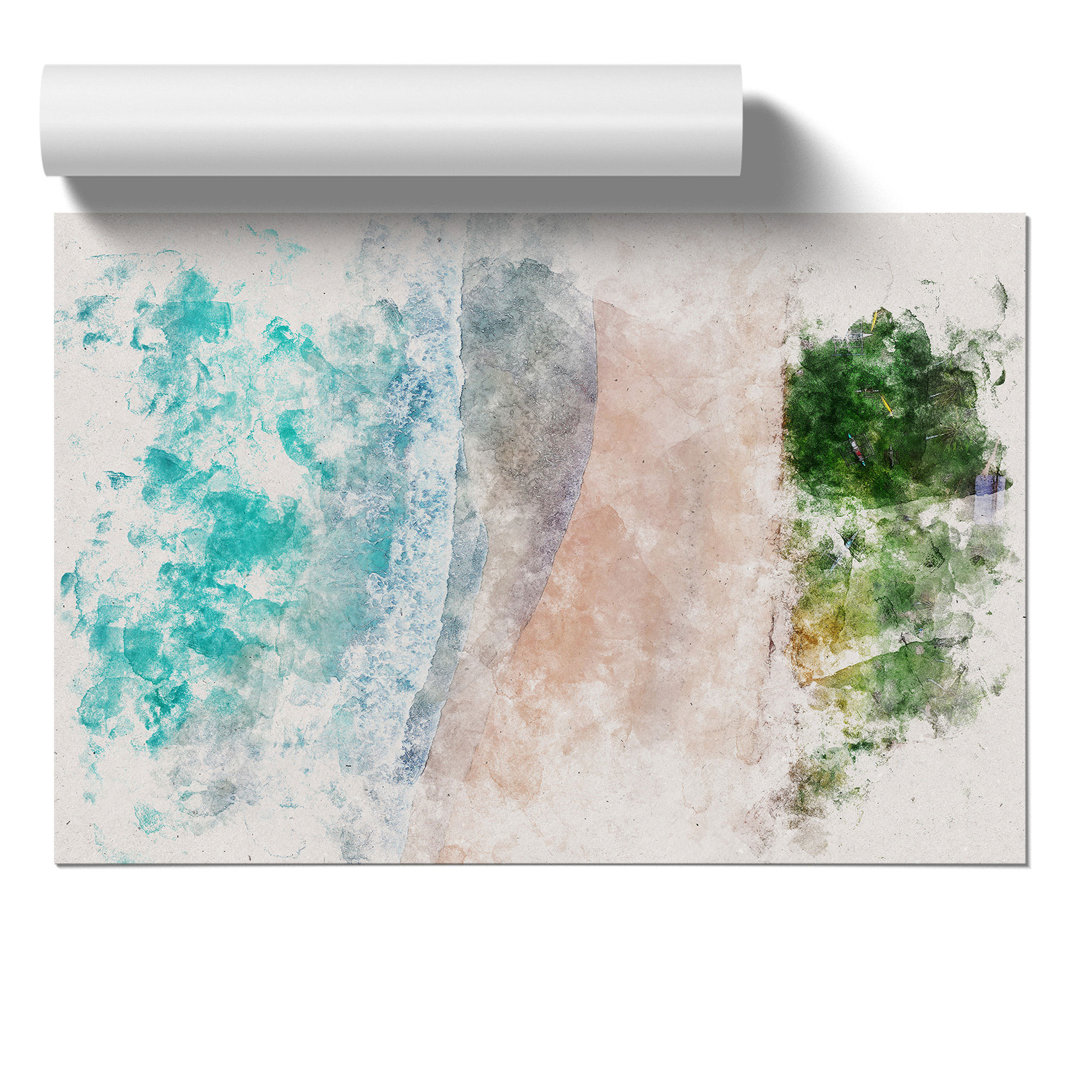 Nacpan Beach in El Nido Philippines Watercolour - Frameless Print