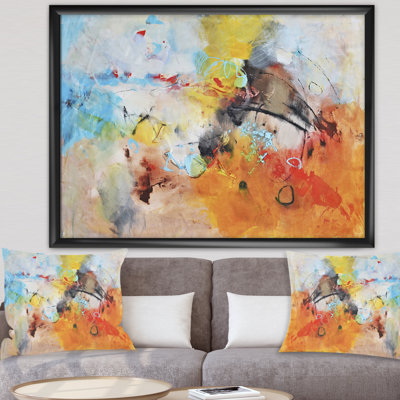 " Blue and Yellow Color Spatters II " Watercolor Print