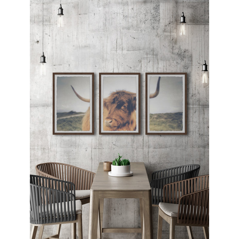 Cow's Eye View by Marmont Hill - 3 Piece Single Picture Frame Print, 91cm H x 61cm W x 3.81cm D