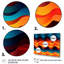 Les vagues de la musique en orange et bleu rétro - musique sur toile-425996882-425996889