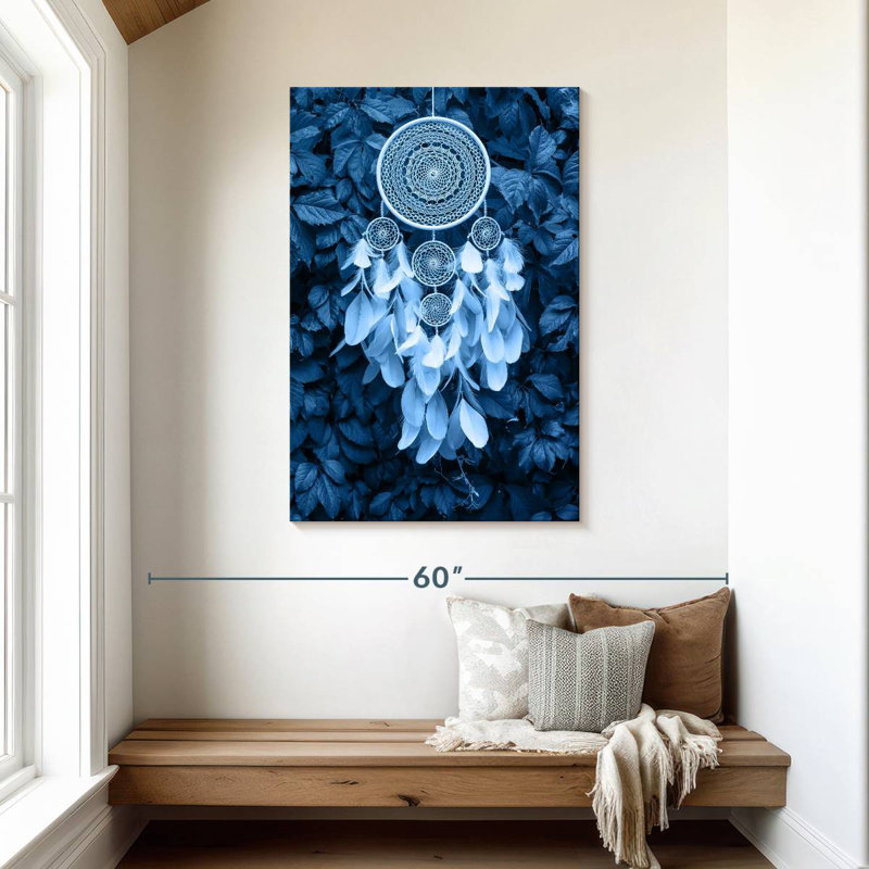 Capteur de rêves bleu amérindien Kerner, H 45 po x l 30 po
