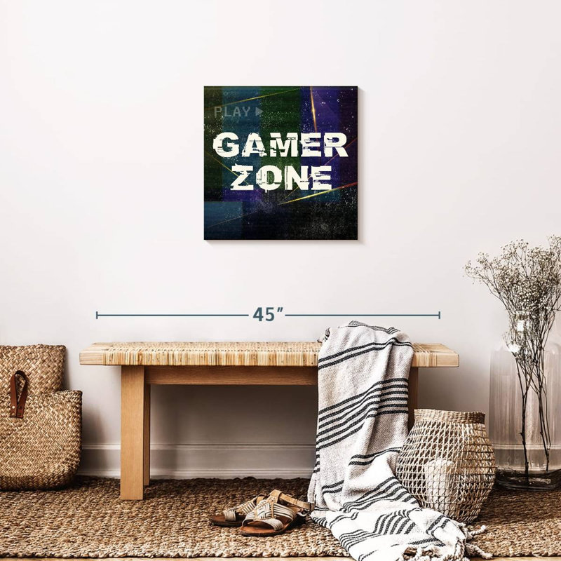 " Gamer Zone Sign " by Logic Nerds, 20" H x 20" W x 1.25" D
