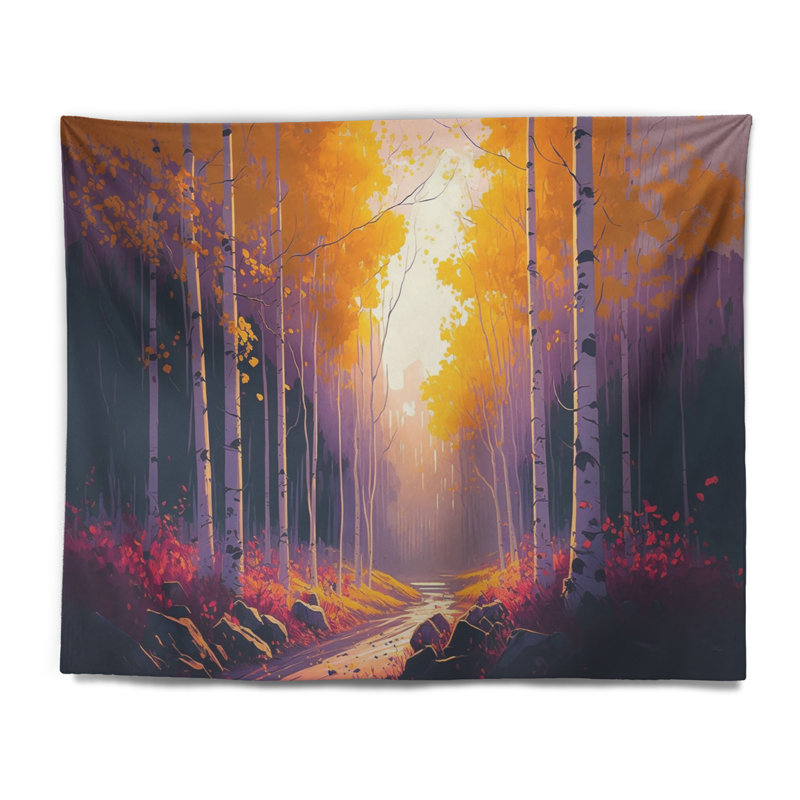 Tapisserie en polyester Golden Hour Birch Trees III, H 50 po x l 60 po