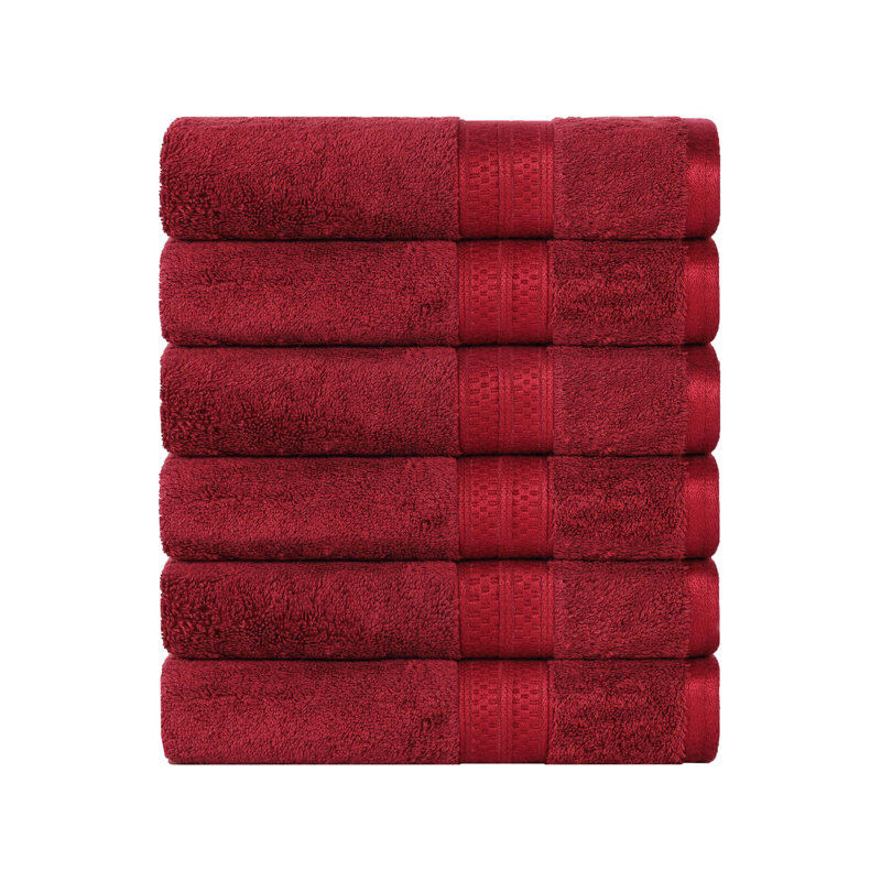 Ensemble de serviettes Nolhan 60% coton et 40% rayonne de bambou, Pourpre
