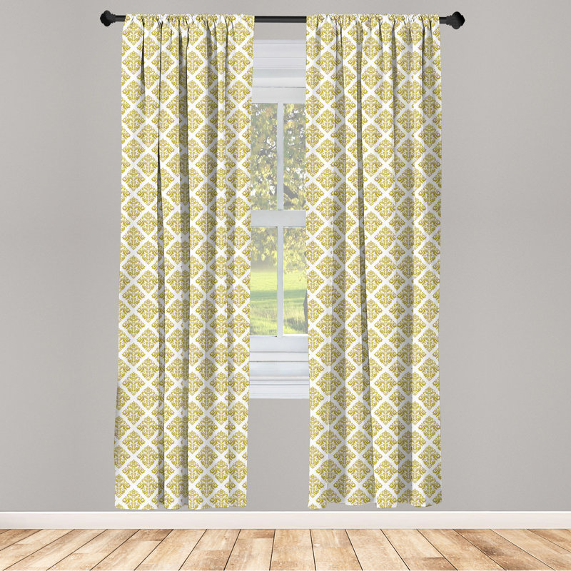 Damask Semi-Sheer Rod Pocket Sliding Panel, 28" x 95"