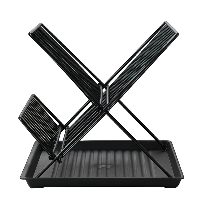 Adjustable Countertop Dish Rack, Matte Black