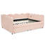 Lit de jour Queen Size à carreaux vichy avec 2 tiroirs de rangement, port USB, design ondulé, tissu en lin-1472610286-1472610290