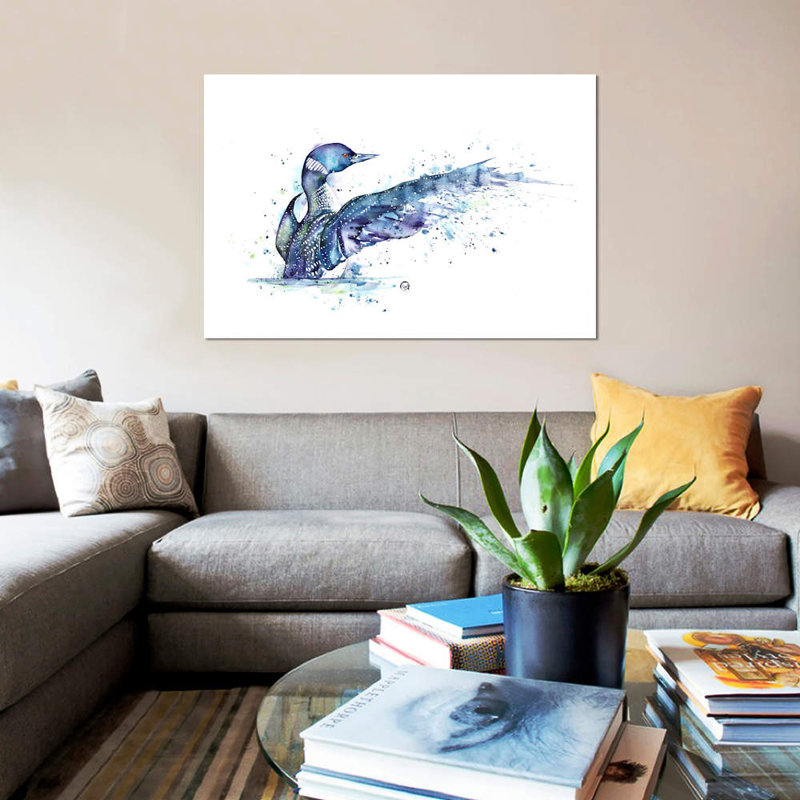 «Splash» par Lisa Whitehouse, impression sur toile, H 18 po x l 26 po x P 1,5 po, Toile avec cadre noir, Pas de tapis