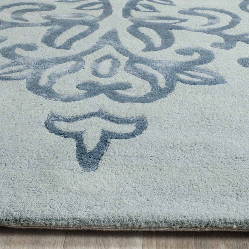 Janson Hand Tufted Wool Damask Rug, Rectangle 5' x 8'